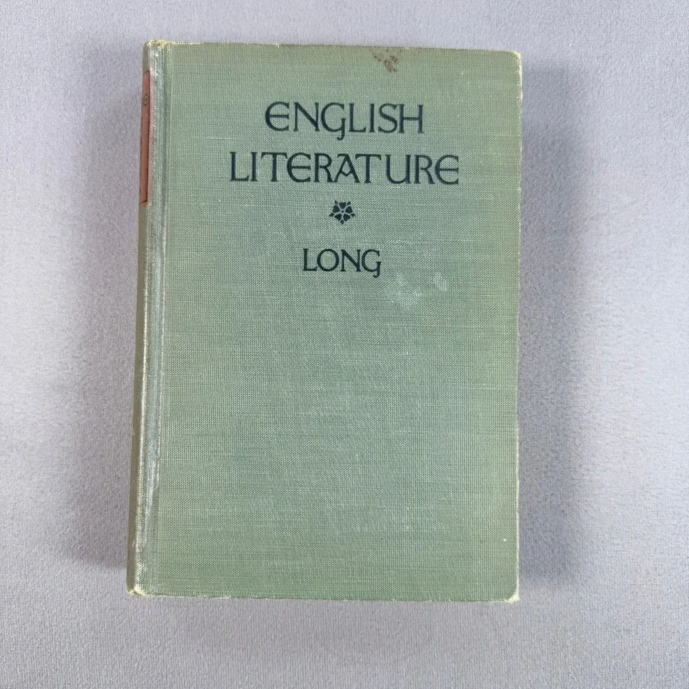 William J. Long English Literature Hardcover 1919 Ginn & Co History Textbook Art